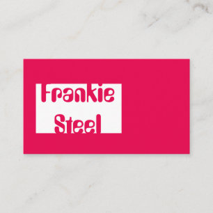 Minimalist neon pink and white business card