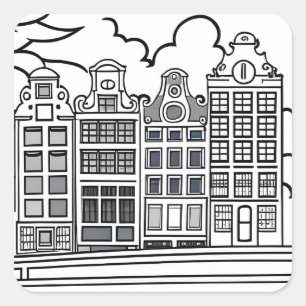 Minimalist Netherlands Amsterdam Square Sticker