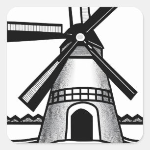 Minimalist Netherlands windmill   Square Sticker