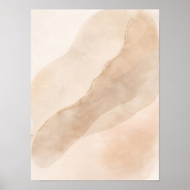 Minimalist Neutral Abstract Wall Art Poster – Beig (Front)