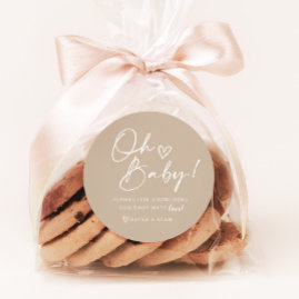 Minimalist Neutral Baby Shower Favour Stickers