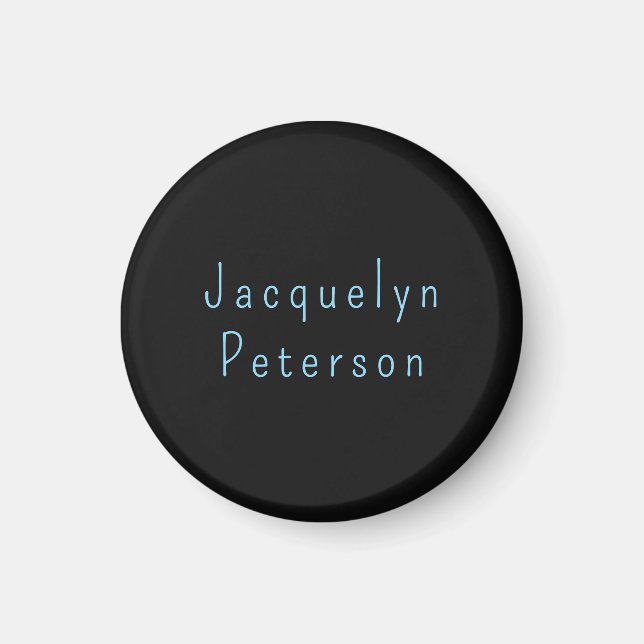 Minimalist Neutral Black Blue Elegant Modern Name Magnet (Front)