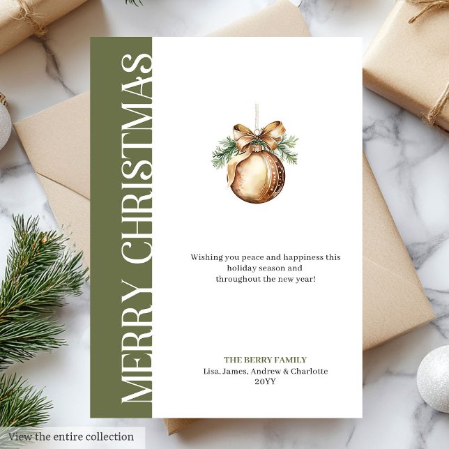Minimalist Neutral Christmas Bauble Greeting Card (Minimalist Neutral Christmas Bauble Greeting Card)