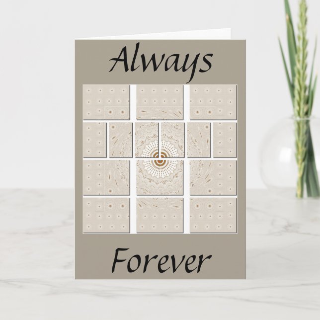 Minimalist Neutral Geometric Beige Tonal Design Card (Front)