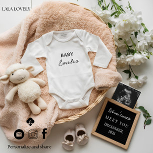 Minimalist neutral pregnancy announcement card