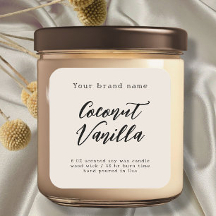 Minimalist neutral simple packaging candle label