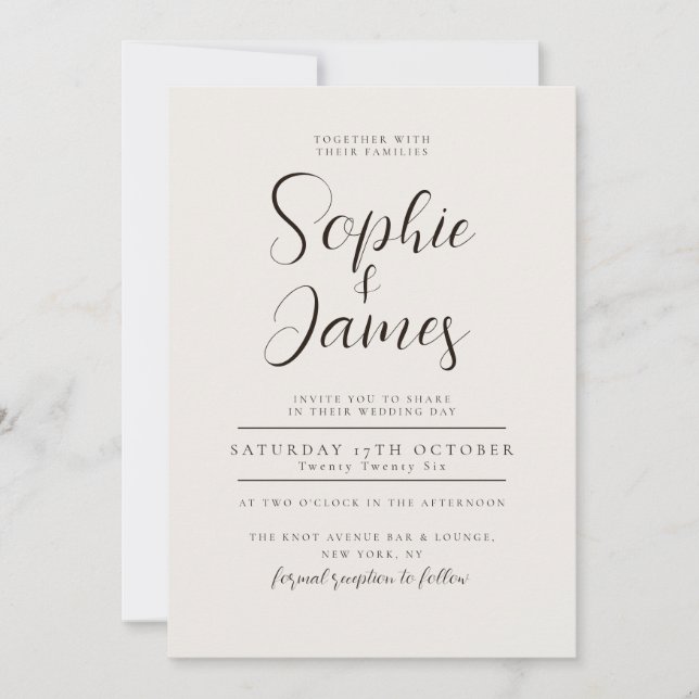Minimalist Neutral Wedding Invitation (Front)