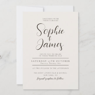 Minimalist Neutral Wedding Invitation