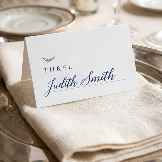 Minimalist Neutral Wedding Table Place Card (Creator Uploaded)