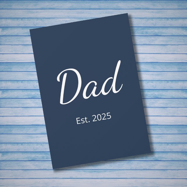 Minimalist New Dad Father's Day Blue   Holiday Card (Creator Uploaded)