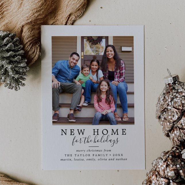 Minimalist New Home For The Holidays Photo Holiday Card (Creator Uploaded)