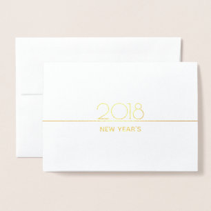 Minimalist New Years Celebration   Gold Foil Card
