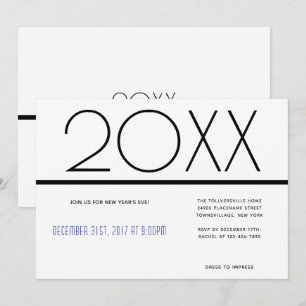 Minimalist New Years Celebration   Invitation