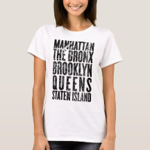 Minimalist New York City Boroughs Typography Map D