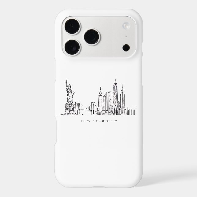 Minimalist New York City Skyline Line Art (Back)