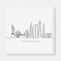 Minimalist New York City Skyline Line Art