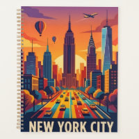 Minimalist New York City Skyline Retro Travel Post