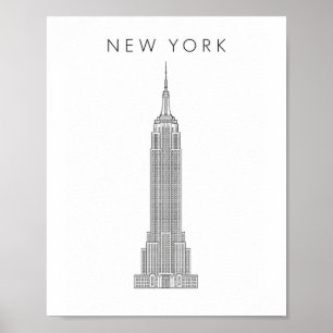 Minimalist New York Empire State Building Poster