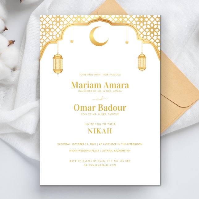 Minimalist Nikah Wallimah Mosque Islamic Wedding Invitation (Creator Uploaded)