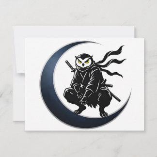 Minimalist Ninja Owl Post Card