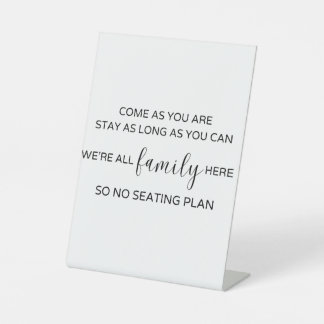 Minimalist No Seating Plan Sign