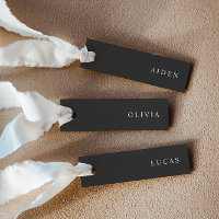 Minimalist Noir Wedding Name Place Cards