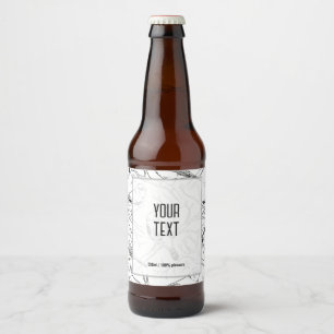 Minimalist North American Birds Line Art Pattern Beer Bottle Label