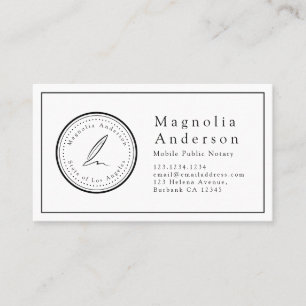 Minimalist Notary Loan Signing Stamp Business Card