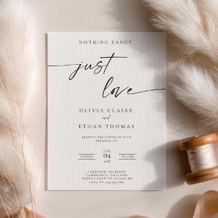 Minimalist Nothing Fancy Just Love Casual Wedding  Invitation