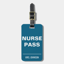 Minimalist Nurse Pass – Bold Blue School Hall Pass