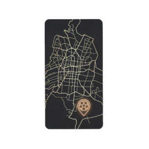 Minimalist NYC Soccer Map Pin Line Art Label