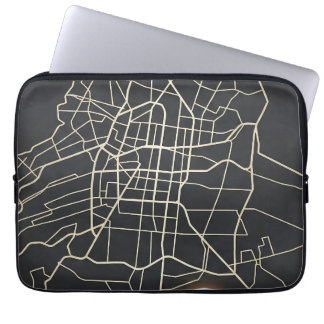 Minimalist NYC Soccer Map Pin Line Art Laptop Sleeve