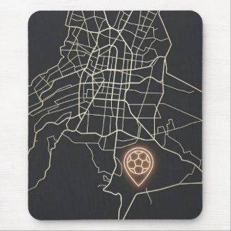 Minimalist NYC Soccer Map Pin Line Art Mouse Pad