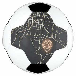 Minimalist NYC Soccer Map Pin Line Art Soccer Ball
