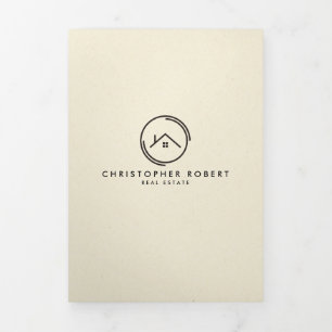 Minimalist Off White Real Estate Fold Card