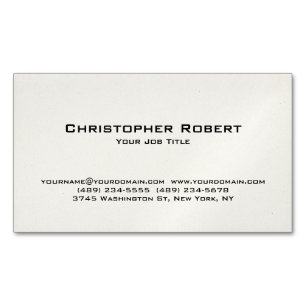 Minimalist Off White Real Estate Magnetic Business Card