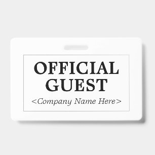Minimalist "OFFICIAL GUEST" Badge ID Badge