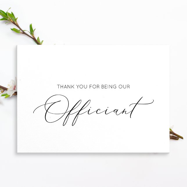Minimalist Officiant Folded Thank You Card (Creator Uploaded)