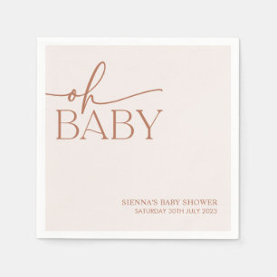 Minimalist Oh Baby Gender Neutral Baby Shower Napkin