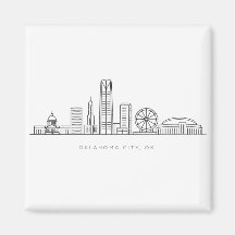 Minimalist Oklahoma City Skyline Illustration