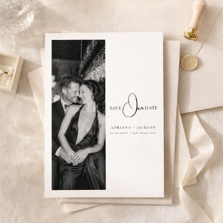 Minimalist Old Money Wedding Photo Save the Date
