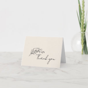 Minimalist Olive Branch Script Custom Thank You Card