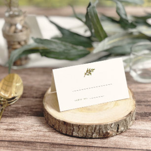 Minimalist Olive Branch Wedding Escort Cards