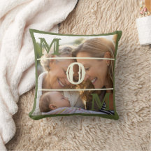 Minimalist Olive Green Custom Photo Mom Keepsake