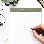 Minimalist Olive Green Elegant Monogram Notepad<br><div class="desc">Create your own personalised notepad with elegant monogram name and minimalist olive green colour design.</div>
