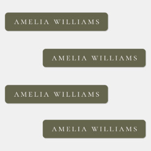Minimalist Olive Green Personalised Name