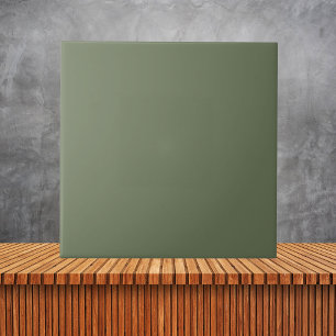 Minimalist Olive Green Plain Solid Colour  Ceramic Tile