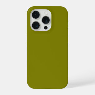 Minimalist olive green solid plain modern elegant iPhone 15 pro case