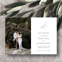 Minimalist Olive Leaf Branch Garden Save The Date