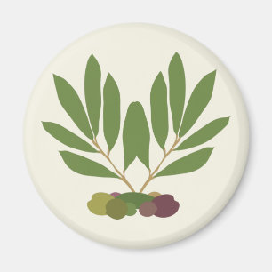 Minimalist Olives and Branches. Magnet